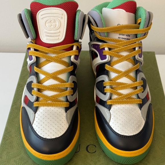 sz 7G - Gucci Basket Demetra black green red High top sneakers - Picture 2 of 8